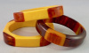 BB275 Belle Kogan dot & square laminate bakelite bangle